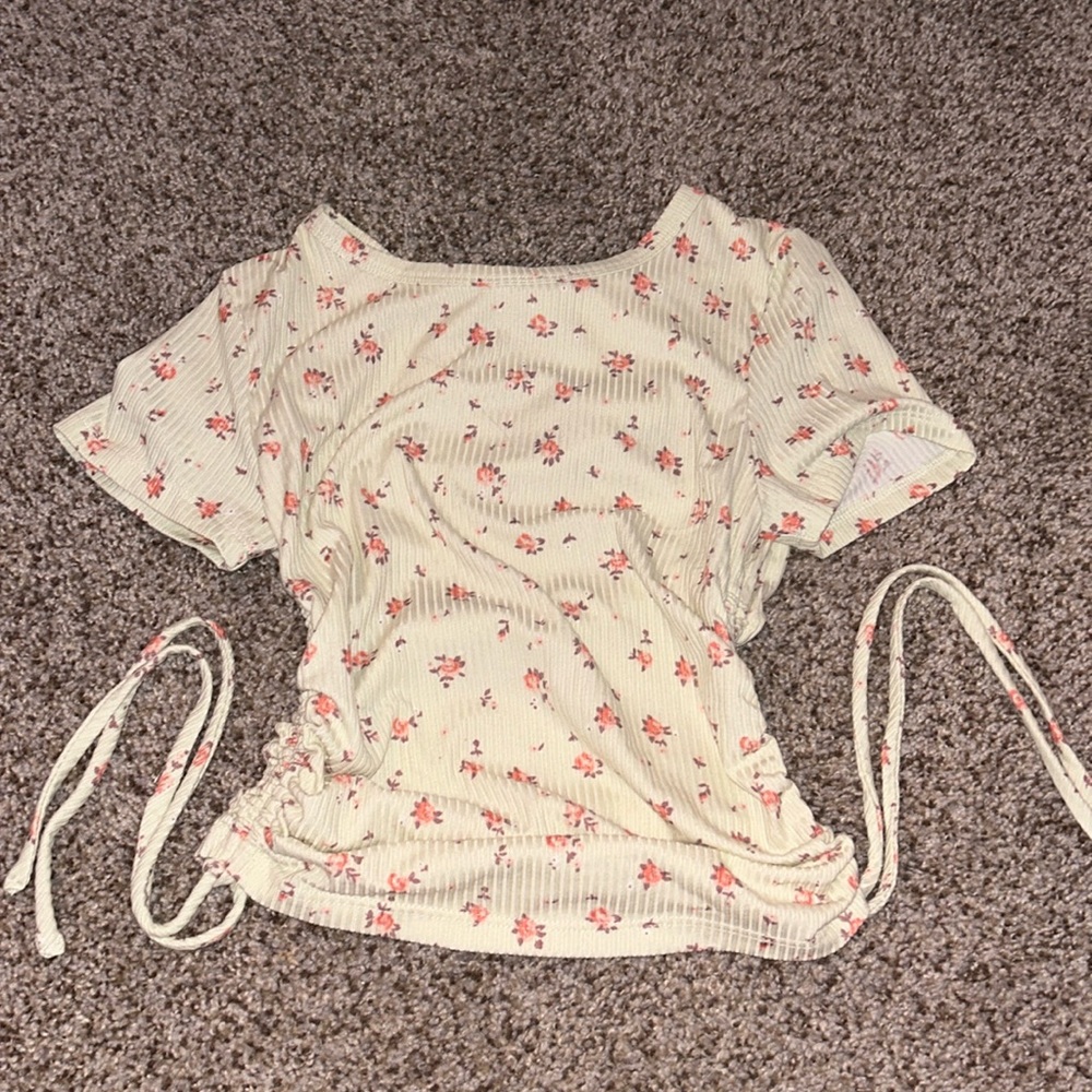 Green flowery top